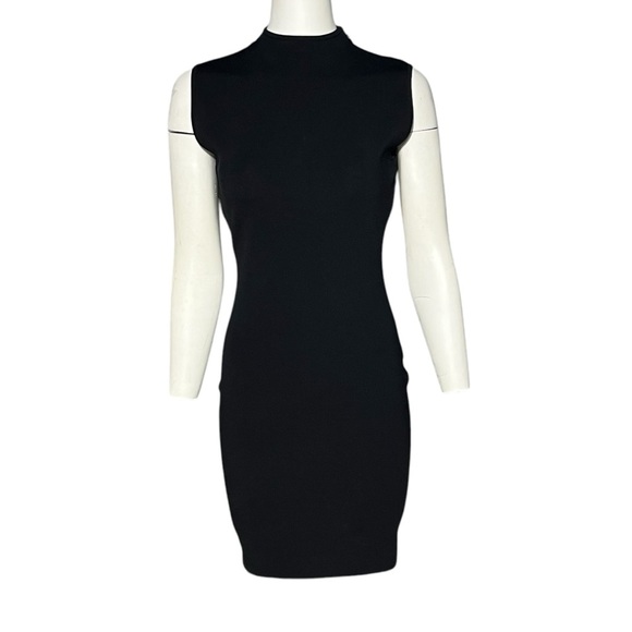 Solace London Black Alexis Back Cutout Mini Heavy Knit Dress Women’s Size 6 - Picture 2 of 8